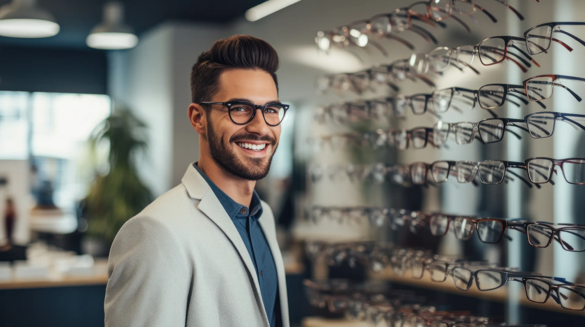 Un client satisfait de ses lunettes au magasin Les P'ti Opticiens à Chasse-sur-Rhône